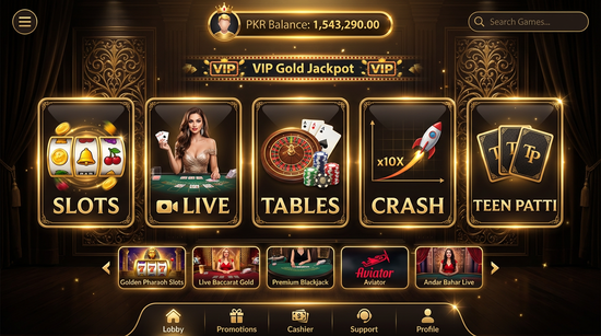 Main screen of Bet786pk casino page for PK players
