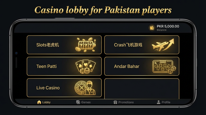 Lobby view of Bet786pk for Pakistan users